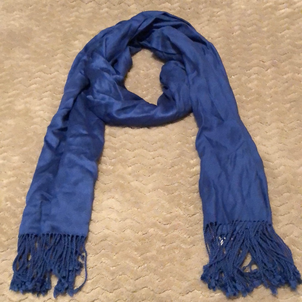 New! Luxury Satin Blue Scarf